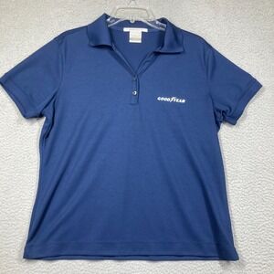 Goodyear Polo Top Womens XL Blue Nike Golf Dri Fit (Runs‎ small) Short Sleeve